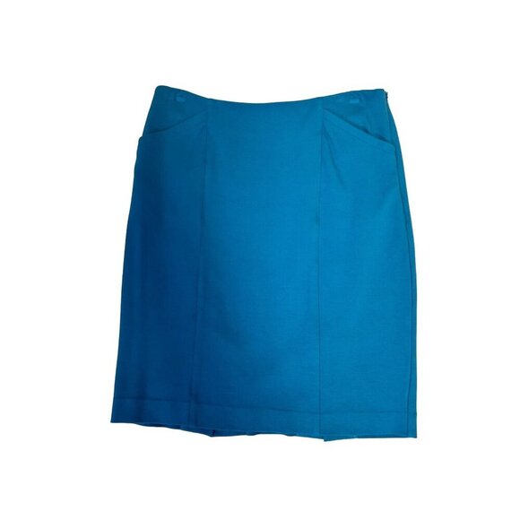 CAbi Sigourney Pencil Skirt Blue Ponte Knit Stretch 3220 Women 4 - Picture 2 of 5
